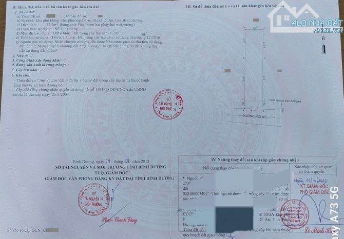 Bán nhà cấp 4 (4x18m), hẻm Phan Bội Châu p. Dĩ An gần trường cấp 1,2,3 - 1