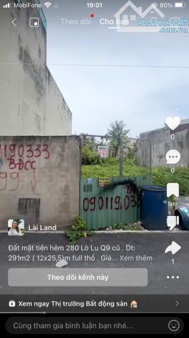 BÁN ĐẤT HẺM 1 XẸT ĐƯỜNG LÒ LU, F. TRƯỜNG THẠNH, TP. THỦ ĐỨC 14 TỶ 12x25=291m2 - 1