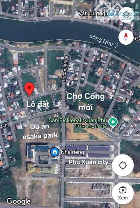 Đất KQH Xuân Phú 3 mặt tiền thoáng gần chợ Cống Khu Mới Dương Khuê đẳng cấp Tp.Huế  - DT: - 1