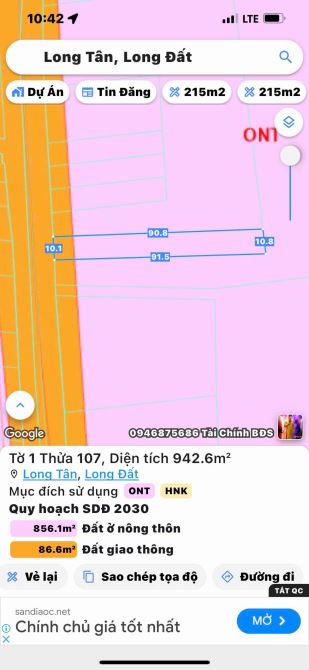 942m2 -100tc mặt tiền Tỉnh Lộ 765 Long Tân - Đất Đỏ- BRVT. - 2