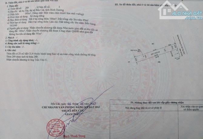 BÁN ĐẤT MT NHỰA AN TÂY TP.BẾN CÁT, DT:5x39, TC100M2, SHR, GIÁ 1,250 TỶ - 2