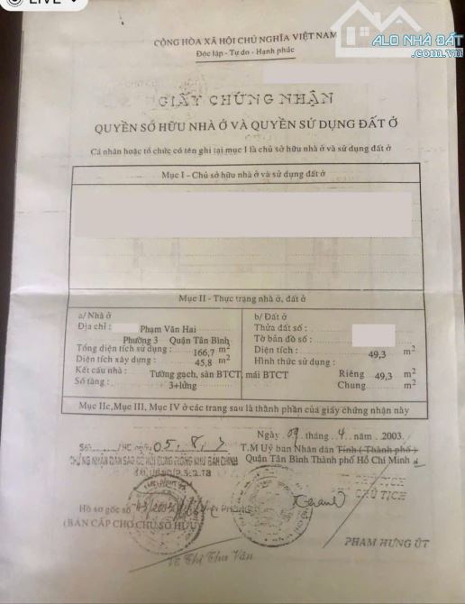 BÁN GẤP GÓC 3 MẶT TIỀN HẺM CHỢ PHẠM VĂN HAI 3X15 HẺM 8M TRỆT 3 LẦU CHỈ 11,9 TỶ - 3