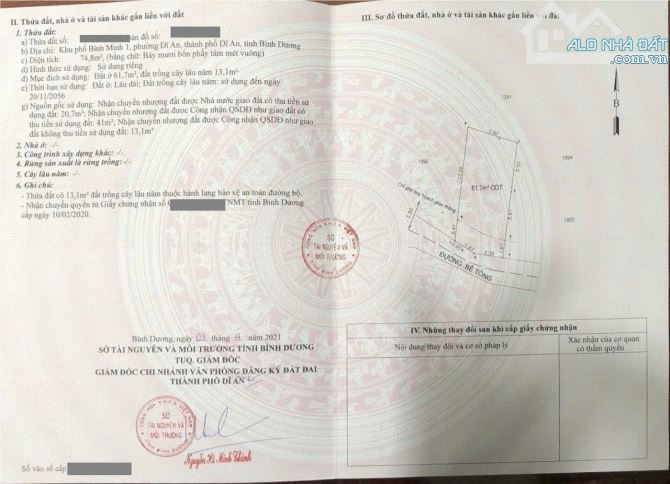 đất 74,8m2 3ty7 TL Ngang 5,9m hẻm xe hơi cách đường Đông Minh 20m, P. Dĩ An - 3