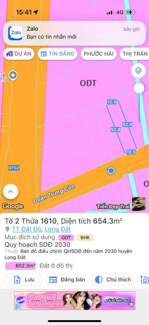 3 LÔ LIÊN KỀ MẶT TIỀN ĐƯỜNG ĐOÀN TRUNG CÒN - THỊ TRẤN ĐẤT ĐỎ- CÁCH TỈNH LỘ 52 CHỈ 50M - 7