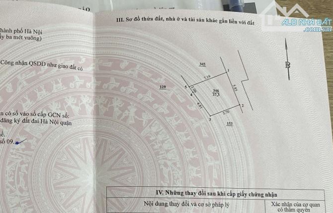 Bán đất Châu Đài, Bắc Từ Liêm, 37.3 m2, mặt tiền 5.85m, giá 4.35 tỷ
