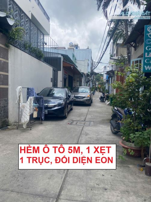 bán nhà bờ bao tân thắng, 90m2, 4x23m, đối diện EON TP, 2 mặt hẻm, hẻm ô tô 5m - 6