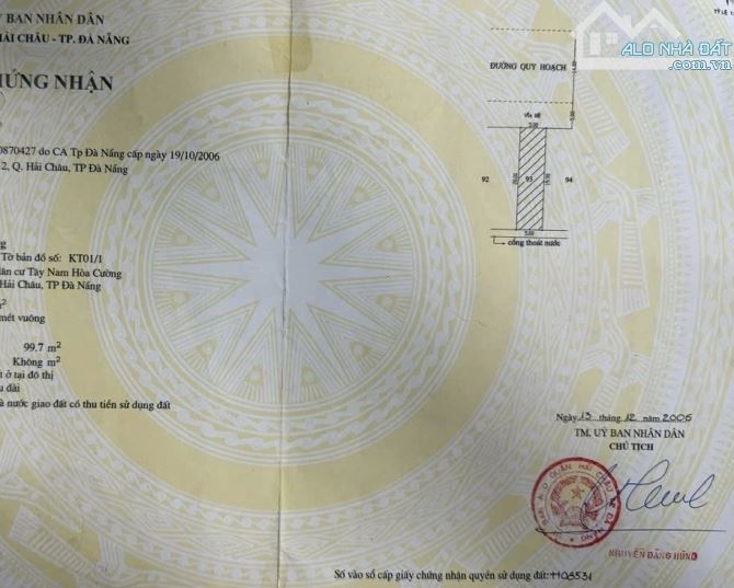 Bán đất MT Phan Đăng Lưu Giá 15 tỷ 5x20=99.7m Hướng Bắc