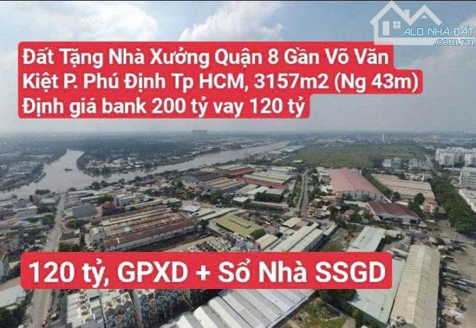 Bán Đất Tặng Nhà Xưởng (Có GPXD) Quận 8 P. Phú Định Tp. HCM