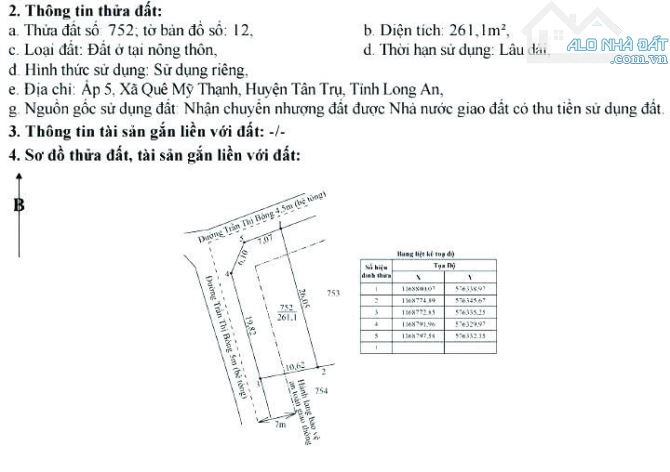 Quá đẹp, 261m2 đất thổ góc 2 mặt tiền 10x 26m chỉ 790tr