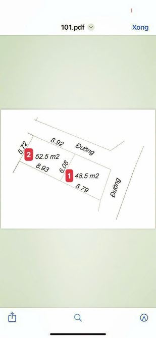 Bán đất thổ cư Vân Trại . dt 53m . mt 5.7m . hướng ĐB & Tb  . giá 1 tỷ 7 - 1