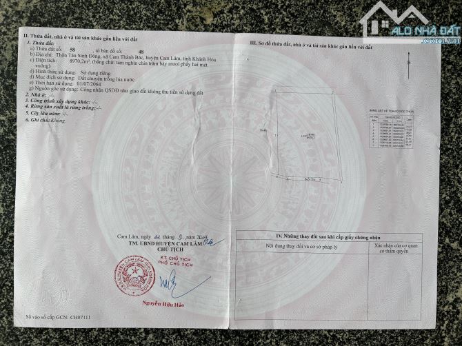 Bán vườn xoài 9 sào, thôn Tân Sinh Đông, xã Cam Thành Bắc, Cam Lâm - Khánh Hoà - 1