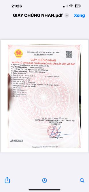 CHÍNH CHỦ BÁN MẢNH ĐẤT TÂN DÂN SÓC SƠN 154M2 Ô TÔ TRÁNH GIÁ 35TR/M2 - 1