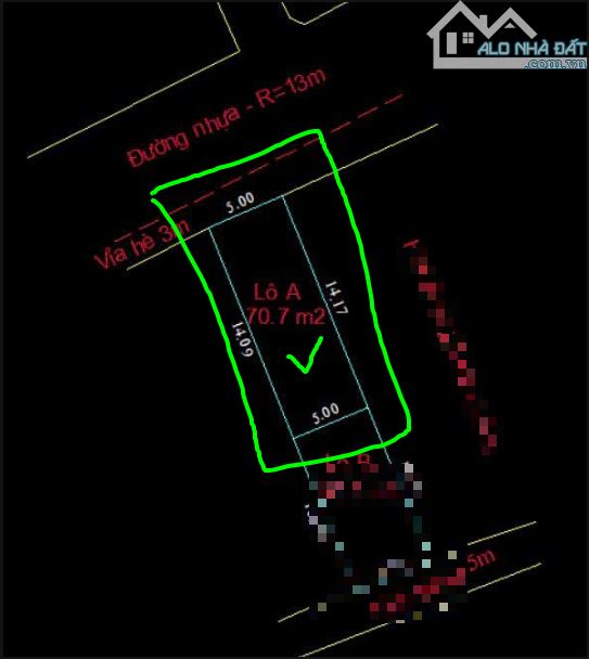 Bán lô đất mặt ngõ 80 HOA LÂM - 71m MT 5m vỉa hè ô tô tránh kinh doanh - giá 17,5tỷ - 2