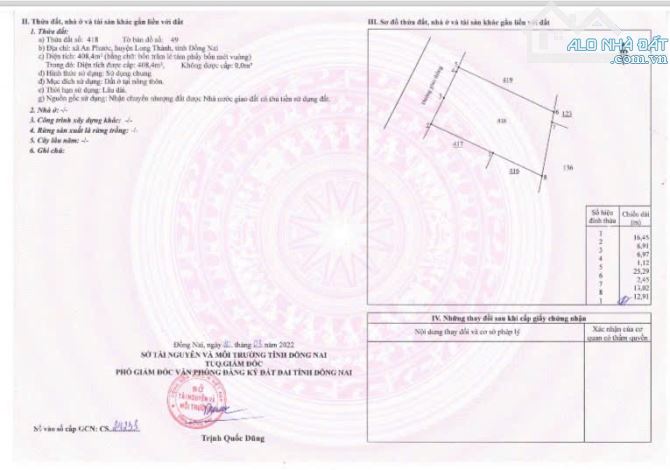 Bán Đất Đẹp 408m2(15x25m). Đường 12m, KDC Thung Lũng Xanh, An Phước, Long Thành, ĐN - 3