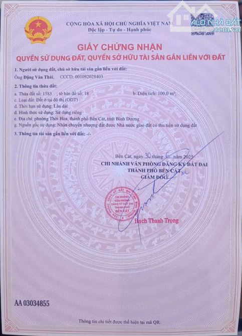 BÁN NHÀ 1 TRỆT 1 LẦU, P.THỚI HOÀ, TP.BẾN CÁT, DT:4.2x24, TC100%, SHR, GIÁ 2,350 TỶ - 7