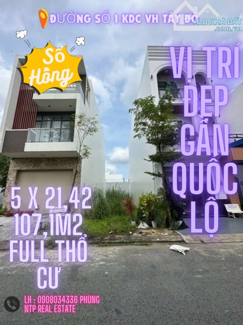 NỀN THỔ CƯ 5 x 21,5 GẦN TRUNG TÂM HÀNH CHÁNH TP CẦN THƠ