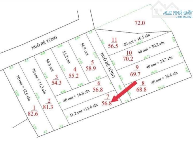 CHỦ CẦN TIỀN BÁN GẤP LÔ ĐẤT 57m2  Khẩu Hà Nội
