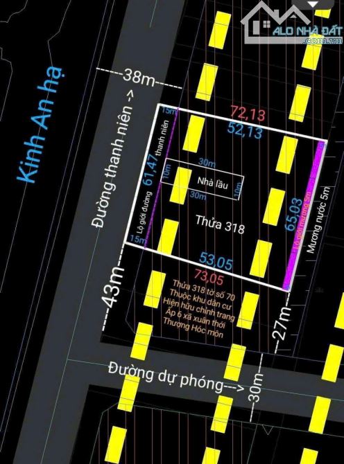 BÁN ĐẤT MẶT TIỀN THANH NIÊN – HÓC MÔN – 4.000M² CHỈ 10TR/M²