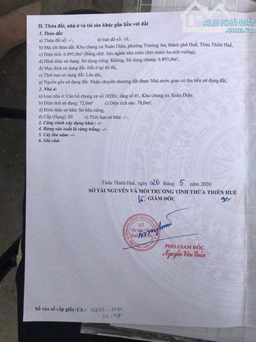 Bán Chung Cư Xuân Diệu, Căn góc 2 mặt tiền, Tầng 1, phường Trường An, TP Huế, chỉ 1,7 Tỷ - 10