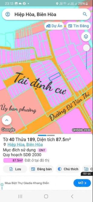 Bán gấp đất 87m2 P.Trấn Biên mới, Full thổ, ô tô, gần bến đò kho, chỉ 4ty3 Bl - 1