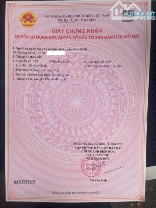 💰 Giá Bán : 3 tỷ 800 triệu   🙋‍♂️ CHỦ GỦI : BÁN LÔ GÓC 2 MẶT TIỀN , HIỆP HÒA, Phường Trấ - 1
