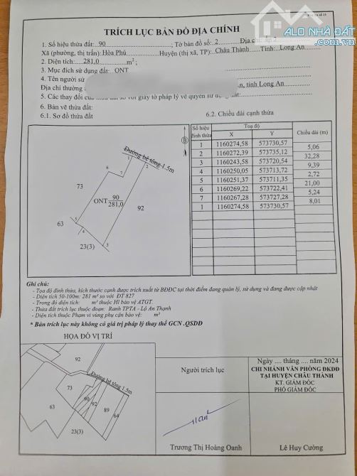 ✅ Bán 281m2 đất thổ ngay cổng sau trường Đặng Thành Công thuộc Hoà Phú , Châu Thành - 4