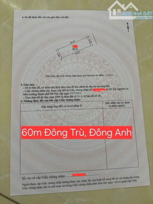 Hơn 6 tỷ , đất đông trù, sát cầu đông trù, gần vin cổ loa, cầu tứ liên