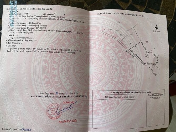 Cần bán lô đất phường Xuân Trường thành phố Đà Lạt