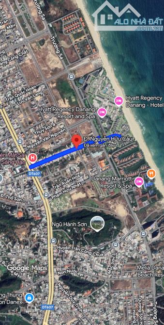 BÁN ĐẤT ĐẸP 225m2, NGANG KHỦNG 9.3m NGUYỄN HỮU CẦU CHỈ HƠN 11 TỶ. SÁT BIỂN, VỊ TRÍ VÀNG.