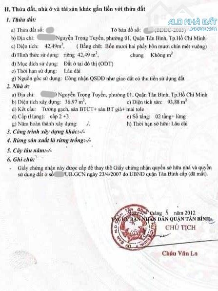 43m2 Nguyễn Trọng Tuyển 3 tầng hẻm thông Lê Văn Sỹ, 5ty5
