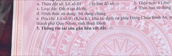 Bán lô góc chợ dinh khu chùa bình an Chợ Dinh, DT 61m2, giá 2.8 tỷ - 1