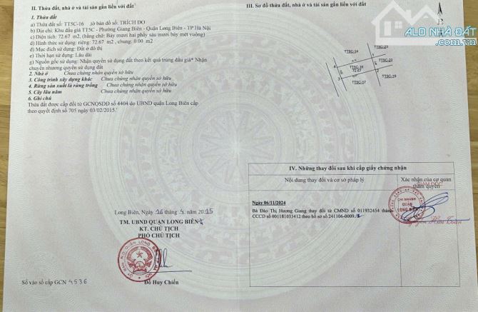 Bán đất  đấu giá  phường Việt Hưng Hà Nội 72,6  m2 mặt tiền 5 m view vườn hoa - 1
