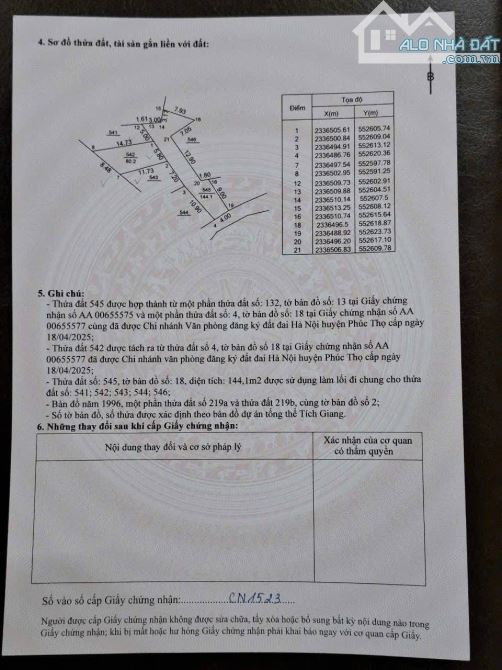 Bán gấp đất nền 80m2, 22 triệu/m2 tại Đường 32, Xã Tích Lộc, Phúc Thọ, Hà Nội - 1