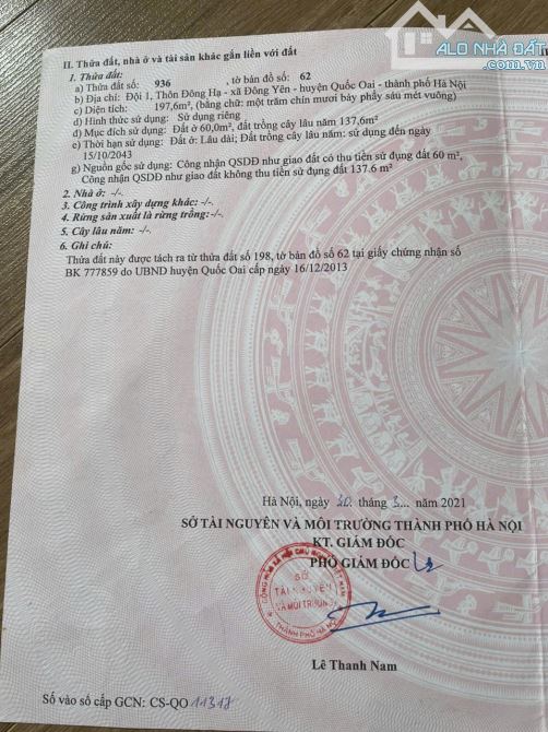 Bán đất mặt đường tại Đông Yên, Quốc Oai, Hà Nội ( Gần thị Trấn Xuân Mai) giá 3,6 tỷ - 2
