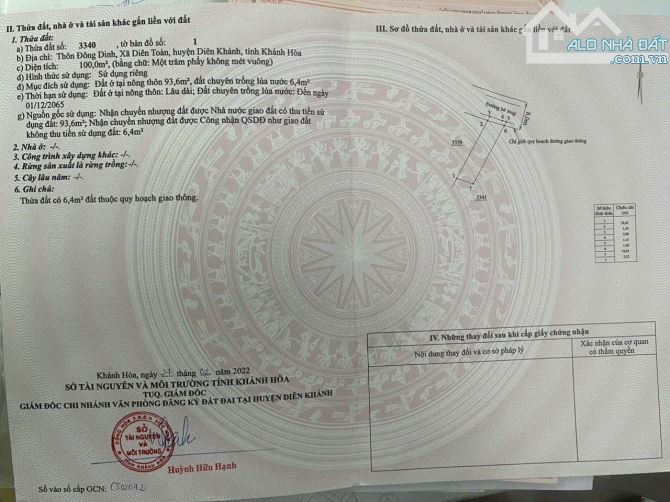 Bán Lô Đất Diên Toàn -Cách Huỳnh Thúc Kháng chỉ 50 mét . giá tốt - 3