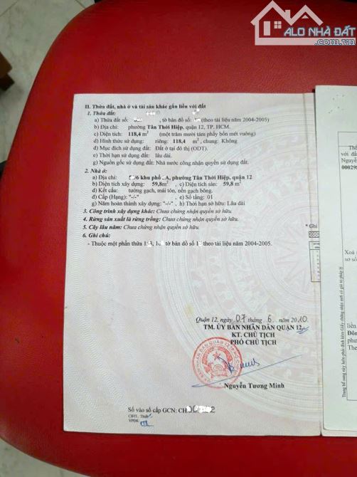 NHÀ BÁN HXT DƯƠNG THỊ MƯỜI, TTH, Q12 120M2, GIÁ 5,25T CÓ THƯƠNG LƯỢNG. - 3