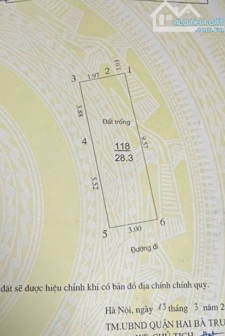 Bán đất Minh Khai 29m2, mt 3m, nhà c4 gần oto tránh, sổ vuông. Giá 5.75 tỷ có TL
