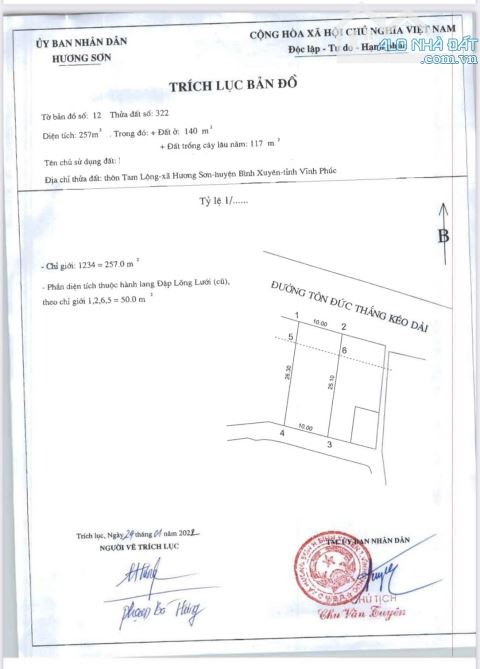 Bán 257m2 đất tặng nhà c4 mặt đường Tôn Đức Thắng, Tam Lộng, Bình Xuyên.🌹 - 2