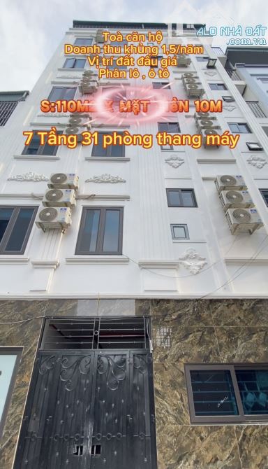 BÁN TÒA CĂN HỘ DỊCH VỤ 7 TẦNG FULL NGƯỜI THUÊ – ĐẤT ĐẤU GIÁ QUANG LÃM – DOANH THU 1,5 TỶ/N