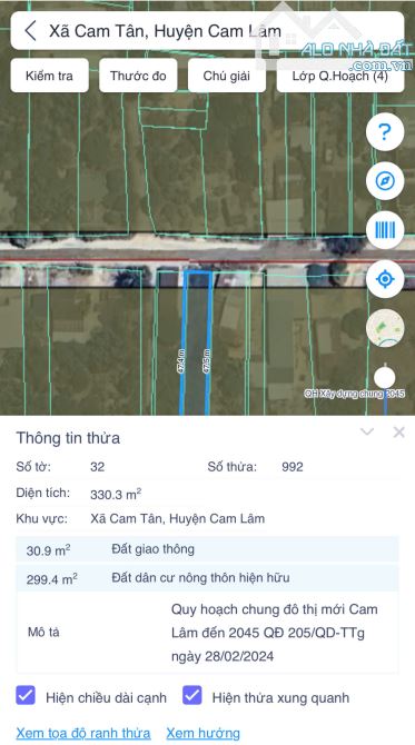 Bán đất Cam Tân 330m² ngang 7m giá 1,35 tỷ – khu quy hoạch an toàn, gần Vinhome! - 3