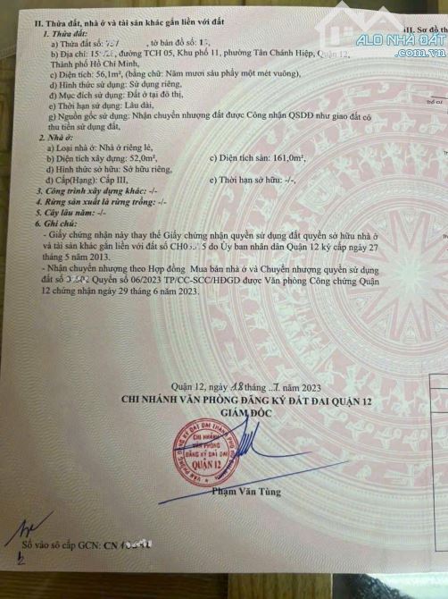 NHÀ BÁN GIÁ 6,85 TY, HXT, LÂM THỊ HỐ, Q12, 57M2, 3 TẦNG. - 4