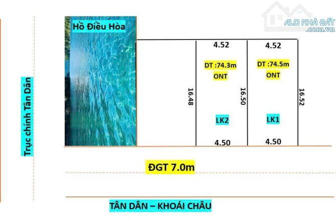 Bán đất Tân Dân, Khoái Châu, Hưng Yên, giá thỏa thuận, 74.6m2, hàng hiếm tại view đẹp - 4