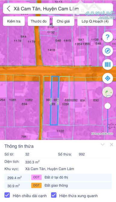 Bán đất Cam Tân 330m² ngang 7m giá 1,35 tỷ – khu quy hoạch an toàn, gần Vinhome! - 4