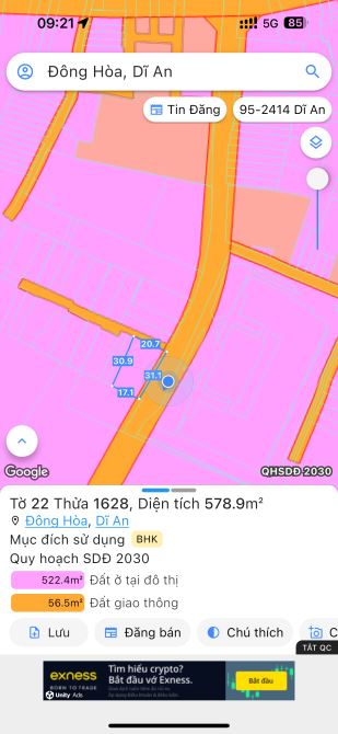 Bán Đất Ngay Chợ Đông Hoà , Ngang 8m Đường 10m Nhựa - 7