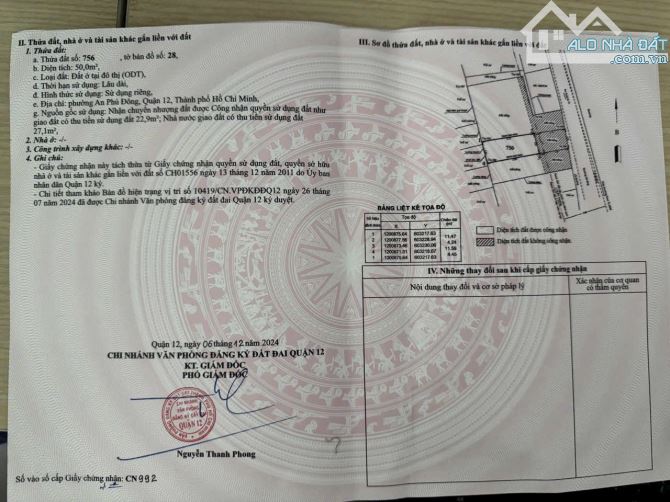 Đất HXH Vườn Lài, P.APĐ, quận 12: 4,3 x 17, giá 4,5 tỷ - 1