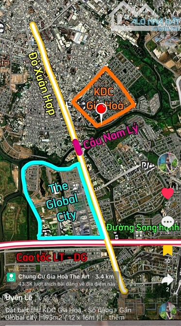 ĐẤT BIỆT THỰ GIA HOÀ | 195M2 | SỔ RIÊNG VAY ĐƯỢC | 19.X TỶ | XÂY BIỆT THỰ - 1