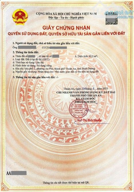 Đất gần kcn Vsip1, phường An Phú, Thuận An. 2,25 tỷ - 2