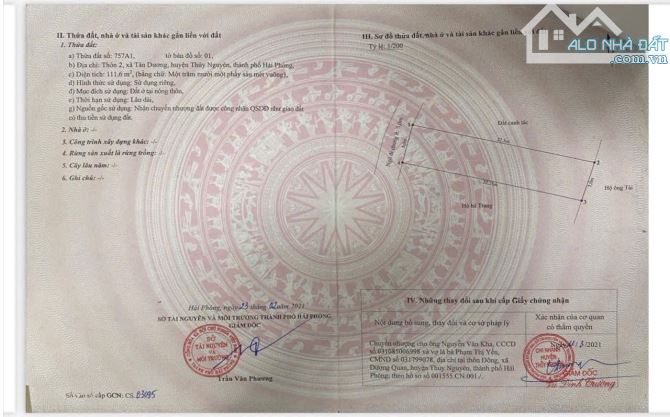 🌹 Chuyển nhượng  lô đất TDP 2 Phường Dương Quan - DT : 111,5m. Ngang 5m.  - Ngõ 2 Ô tô 7