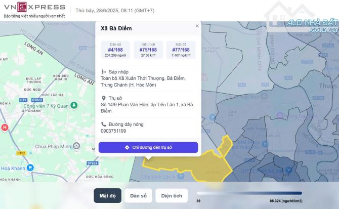 1.200M2, THỔ CƯ 100%, MẶT TIỀN PHAN VĂN HỚN + PHAN VĂN ĐỐI 55 TỶ