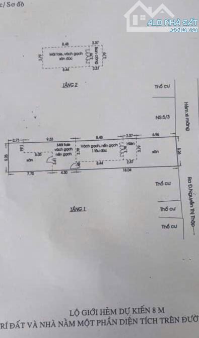 Hẽm xe tải Nguyễn Thị Thập - Dt 5.3x30m - Nhà cũ tiện xây mới CHDV 6 tầng